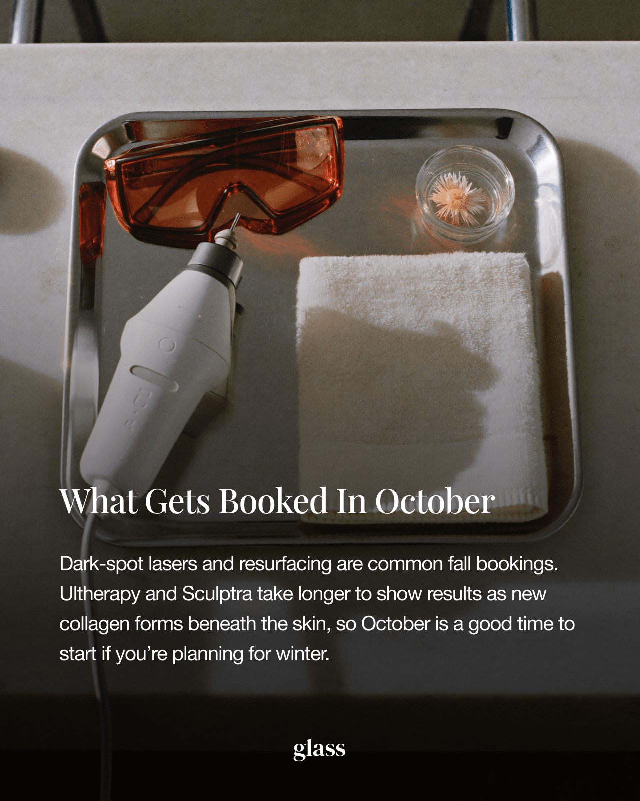 What gets booked in October — dark-spot lasers, resurfacing, Ultherapy and Sculptra