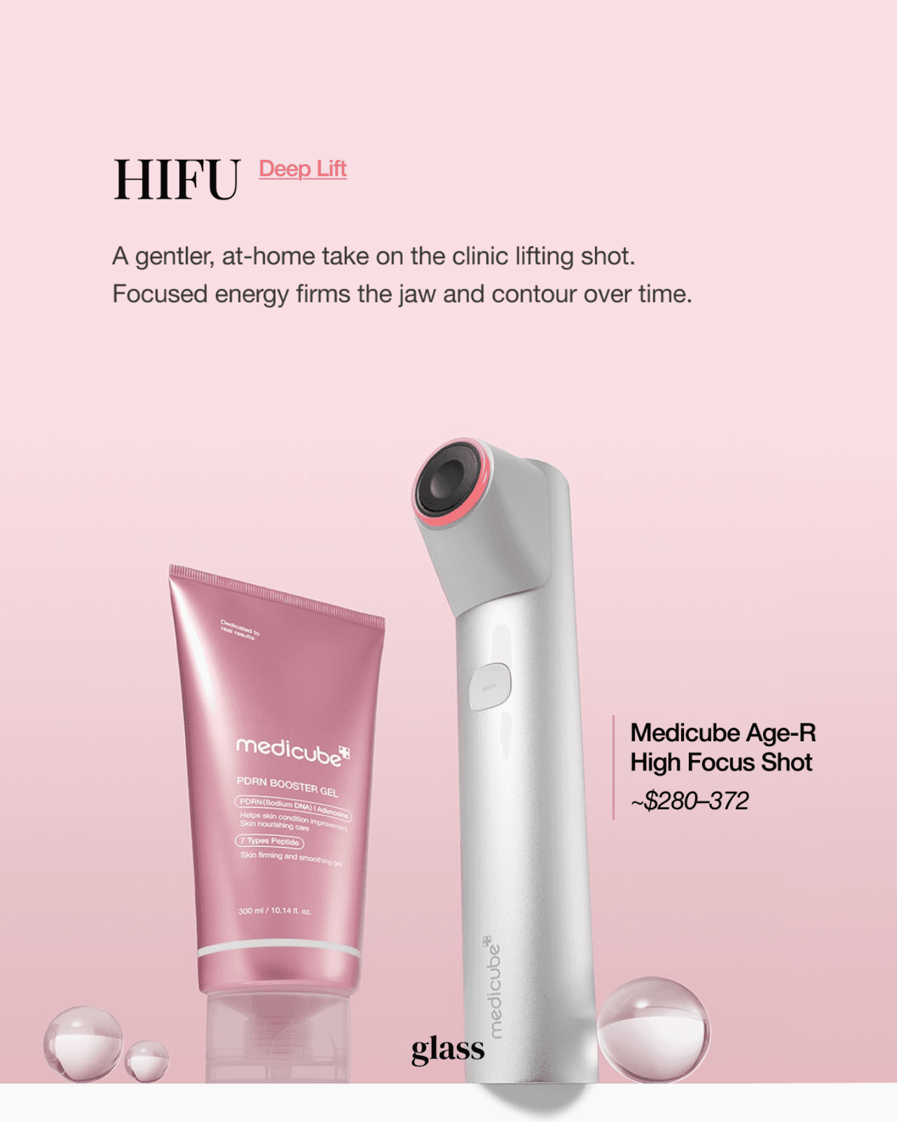 Medicube Age-R High Focus Shot, the at-home HIFU Korean beauty device for jaw and contour