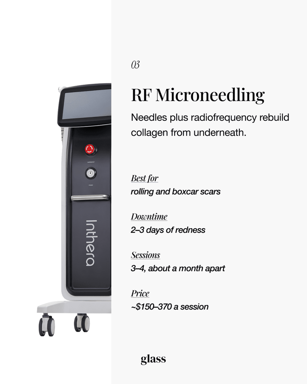 RF microneedling device for acne scar collagen rebuilding in Korean dermatology