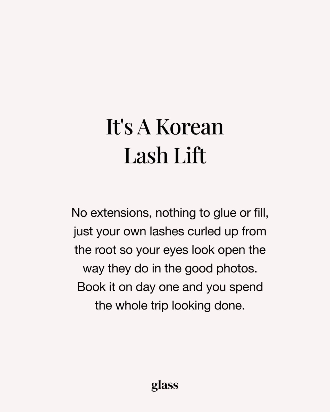 A Korean lash lift in Seoul — no extensions, just your own lashes curled up from the root