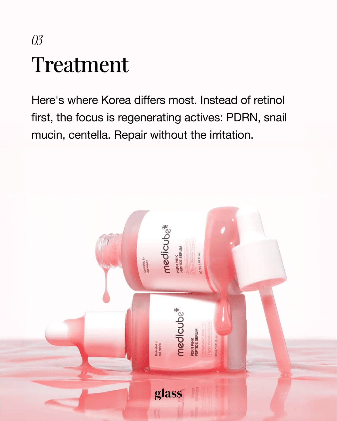 PDRN serum, a regenerating active used in place of retinol in Korean night skincare