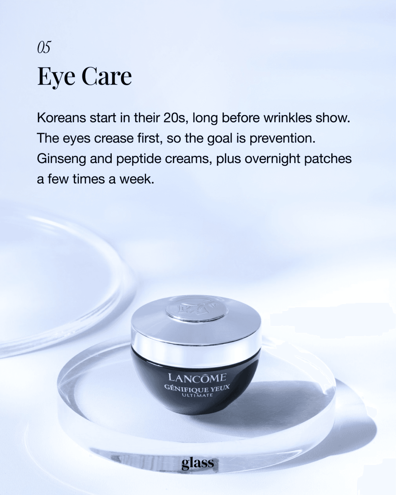 Korean eye cream and overnight patches for prevention around the eyes