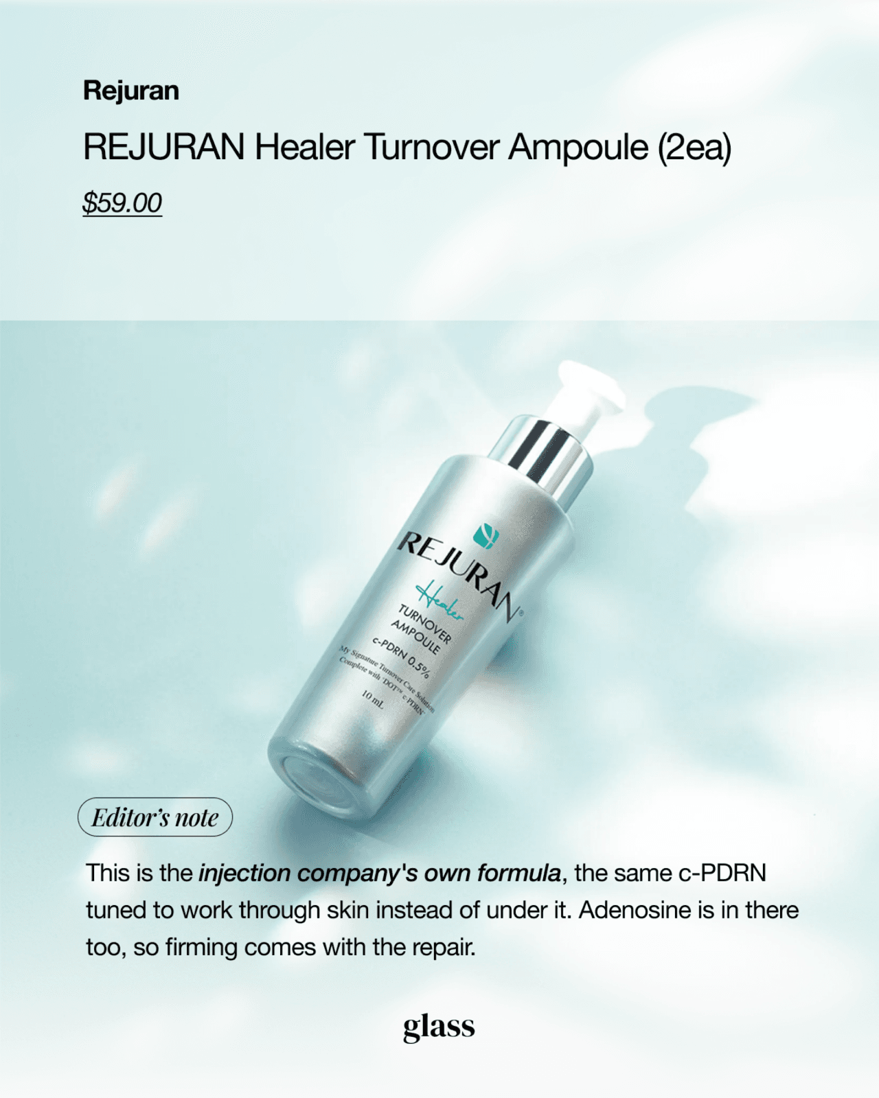 Rejuran Healer Turnover Ampoule with c-PDRN 0.5% — topical PDRN from the maker of the Rejuran injection